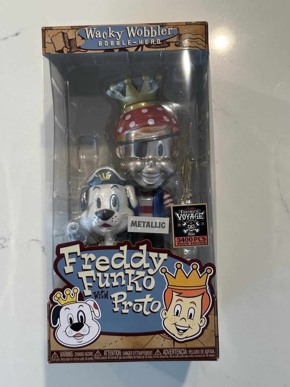Pirate Freddy Funko with Proto Wacky Wobbler Metallic- Box of Fun 2024 LE 3400